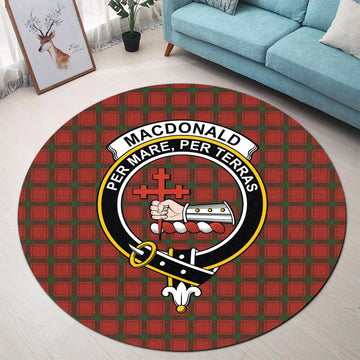 MacDonald of Sleat Tartan Round Rug with Family Crest
