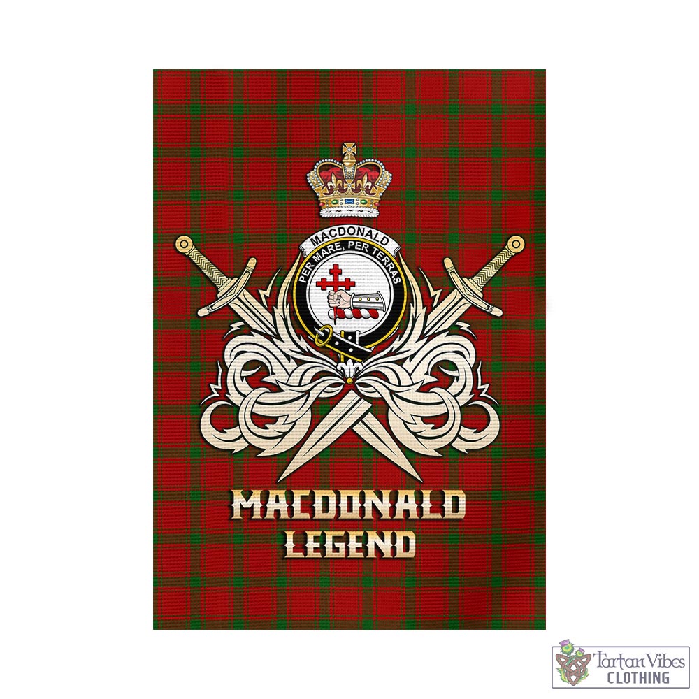 Tartan Vibes Clothing MacDonald of Sleat Tartan Flag with Clan Crest and the Golden Sword of Courageous Legacy