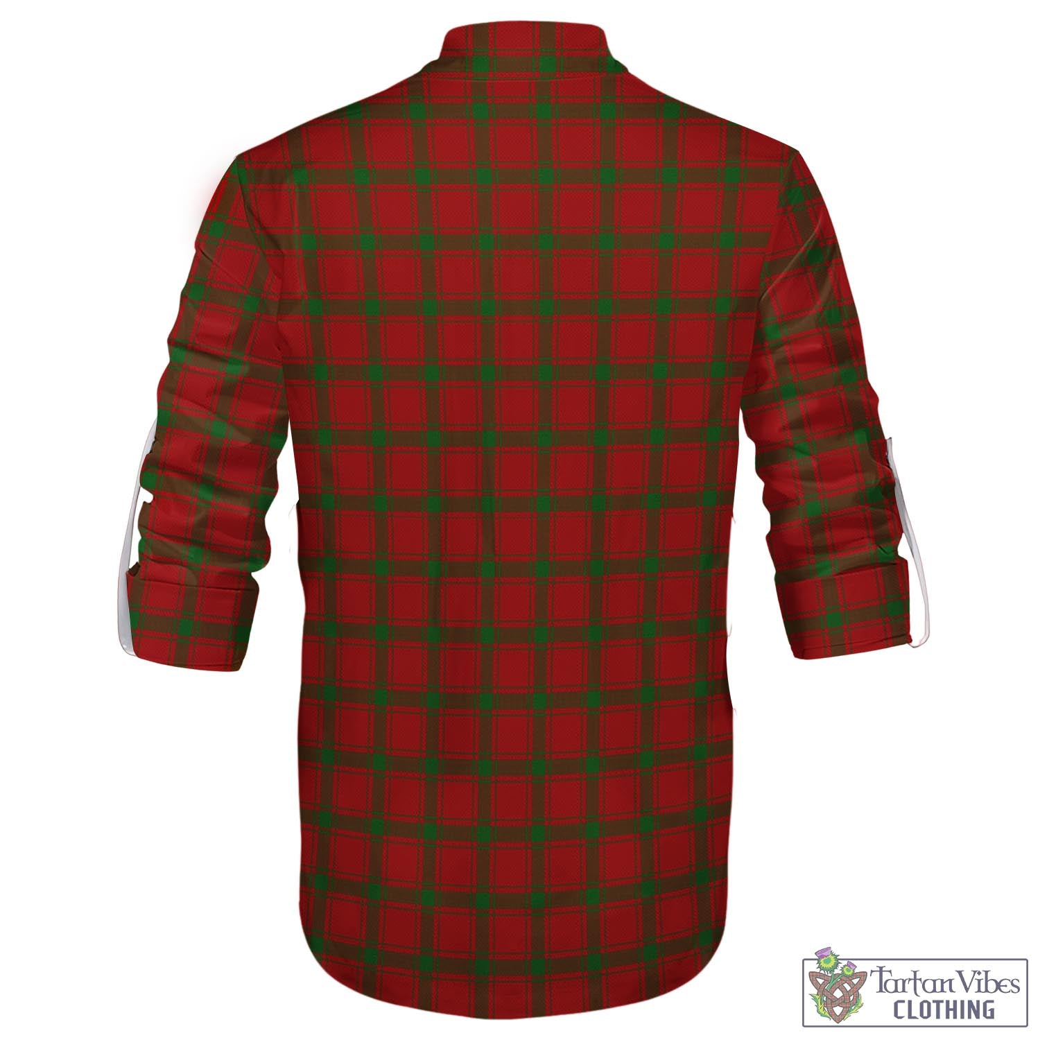 Tartan Vibes Clothing MacDonald of Sleat Tartan Men's Scottish Traditional Jacobite Ghillie Kilt Shirt with Family Crest