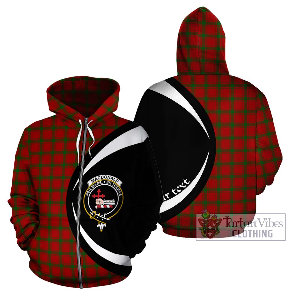 Tartan Vibes Clothing MacDonald of Sleat Tartan Hoodie with Family Crest Circle Style