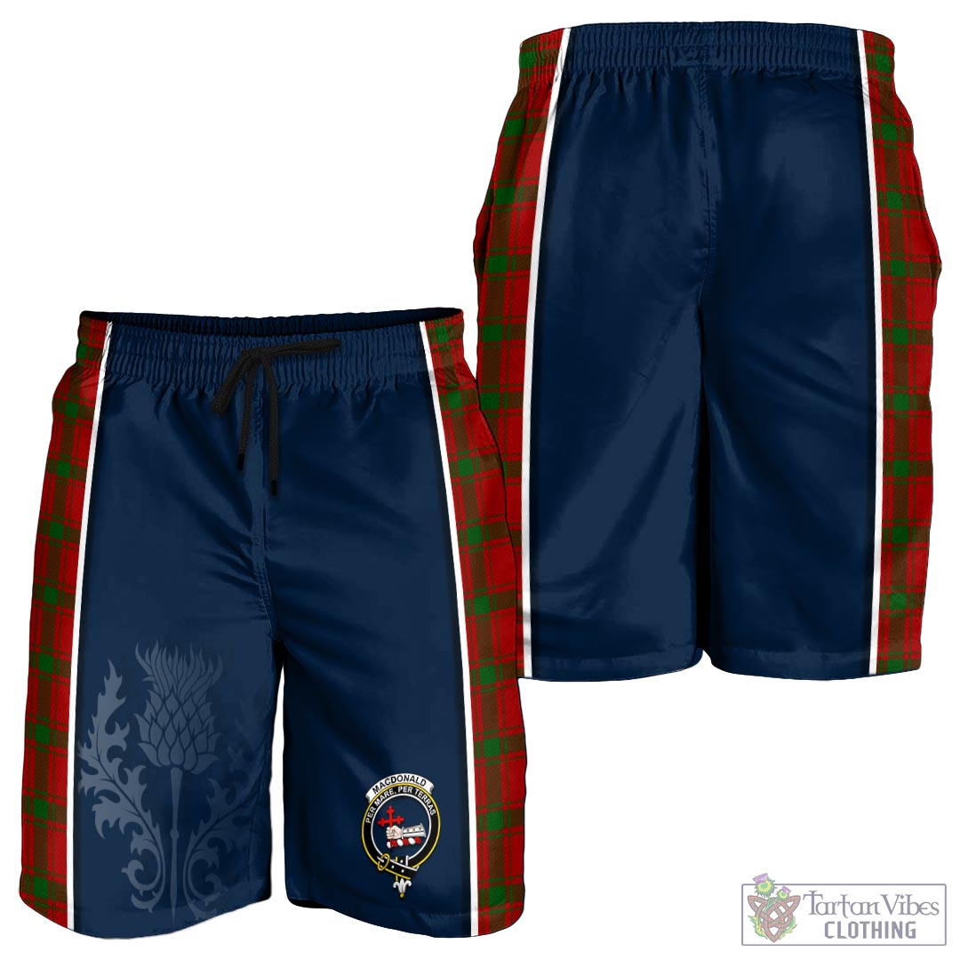 Tartan Vibes Clothing MacDonald of Sleat Tartan Men's Shorts with Family Crest and Scottish Thistle Vibes Sport Style