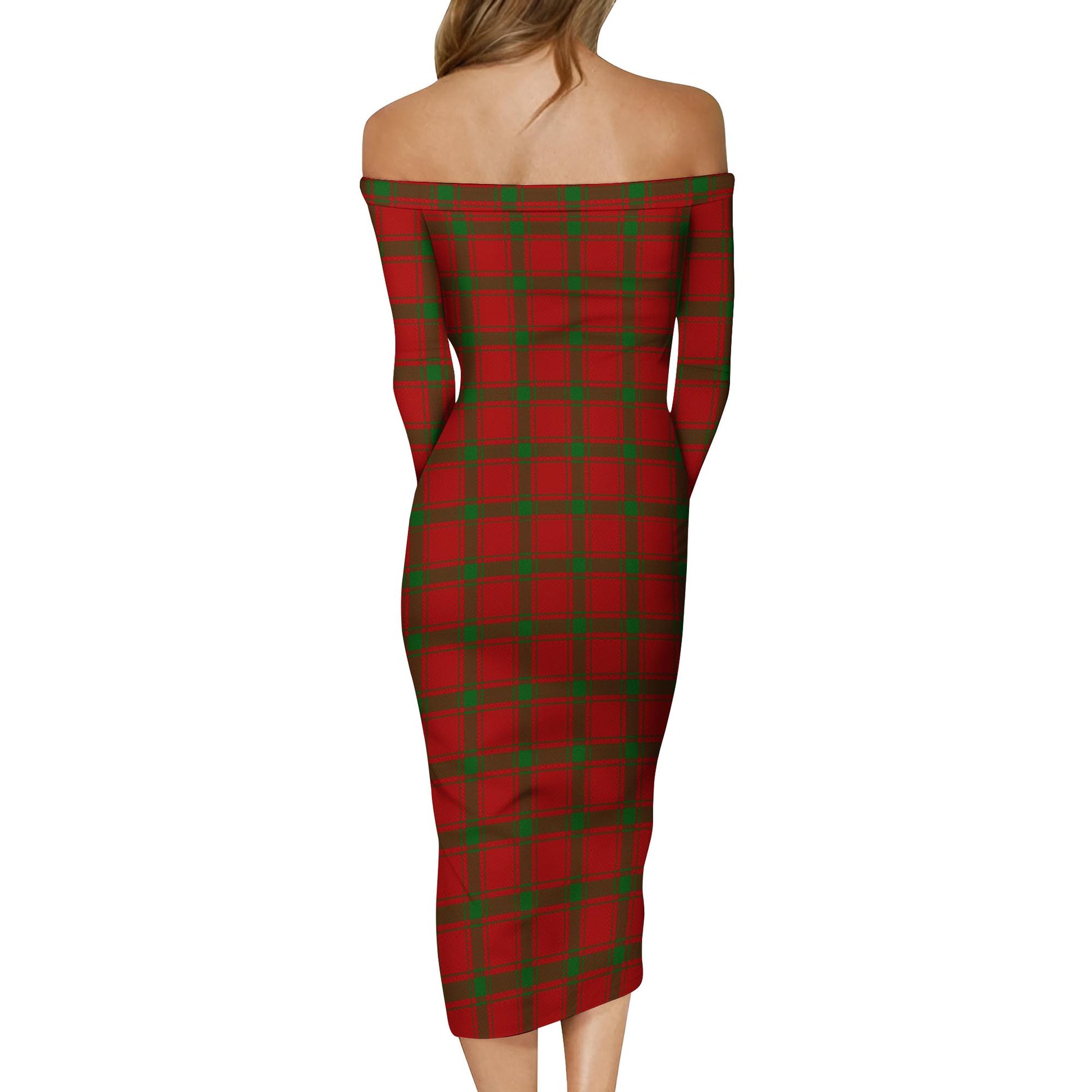 MacDonald of Sleat Tartan Off Shoulder Lady Dress - Tartanvibesclothing