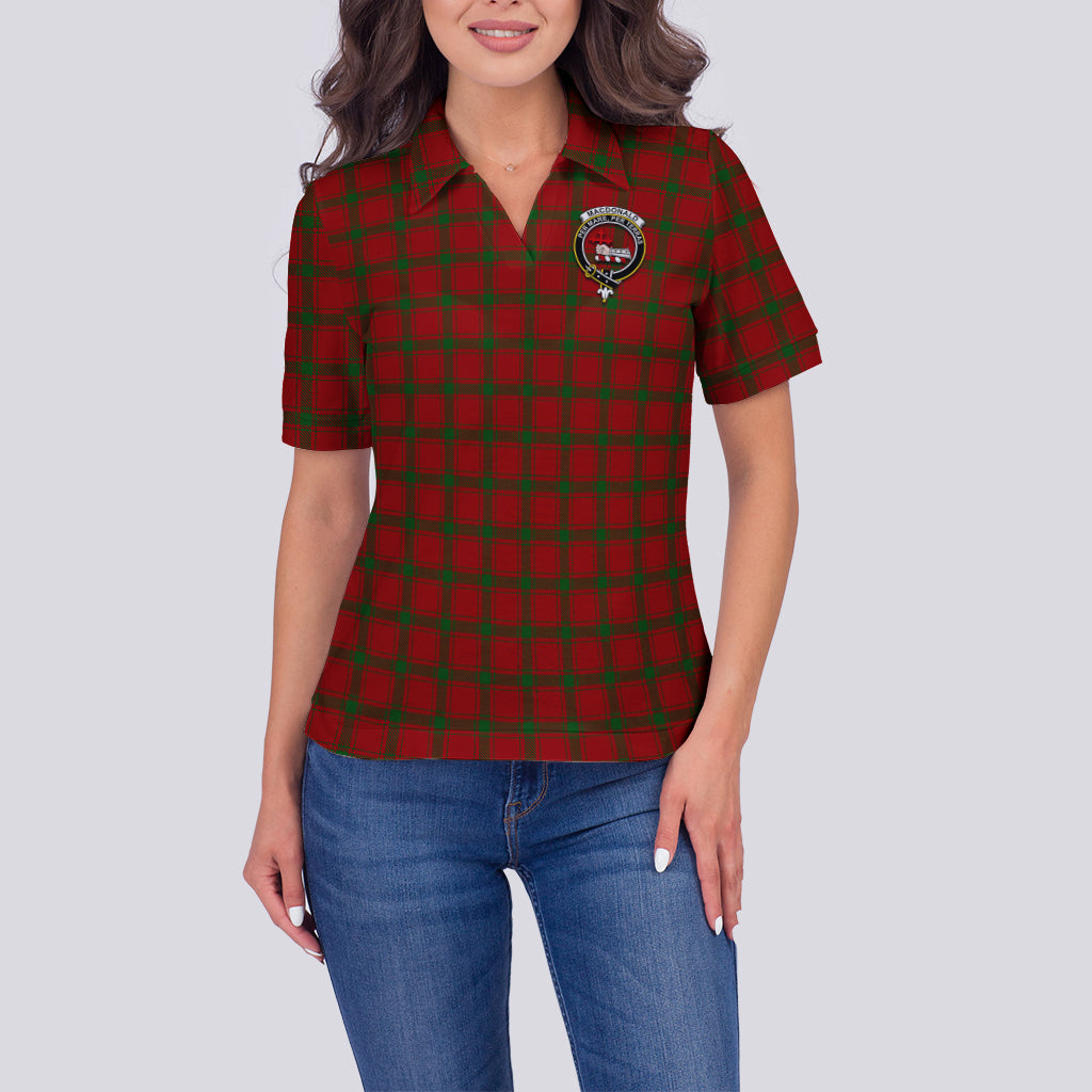 MacDonald (McDonald) of Sleat Tartan Polo Shirt with Family Crest For Women - Tartan Vibes Clothing