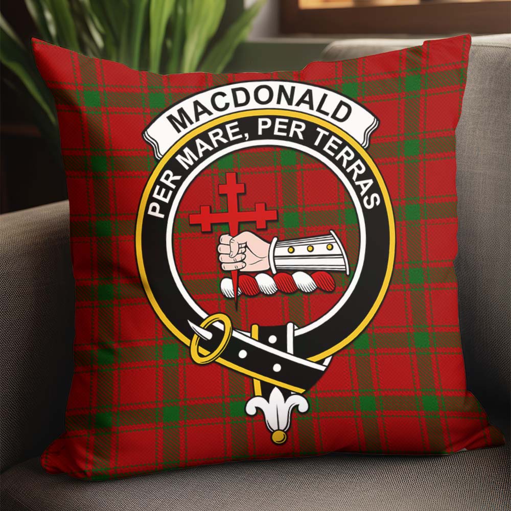MacDonald of Sleat Tartan Pillow Cover with Family Crest - Tartanvibesclothing