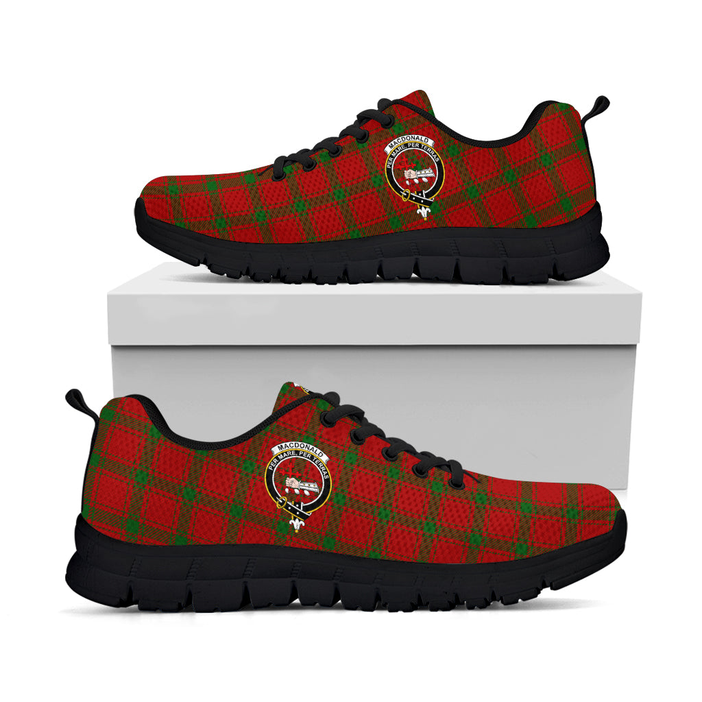 MacDonald (McDonald) of Sleat Tartan Sneakers with Family Crest - Tartan Vibes Clothing