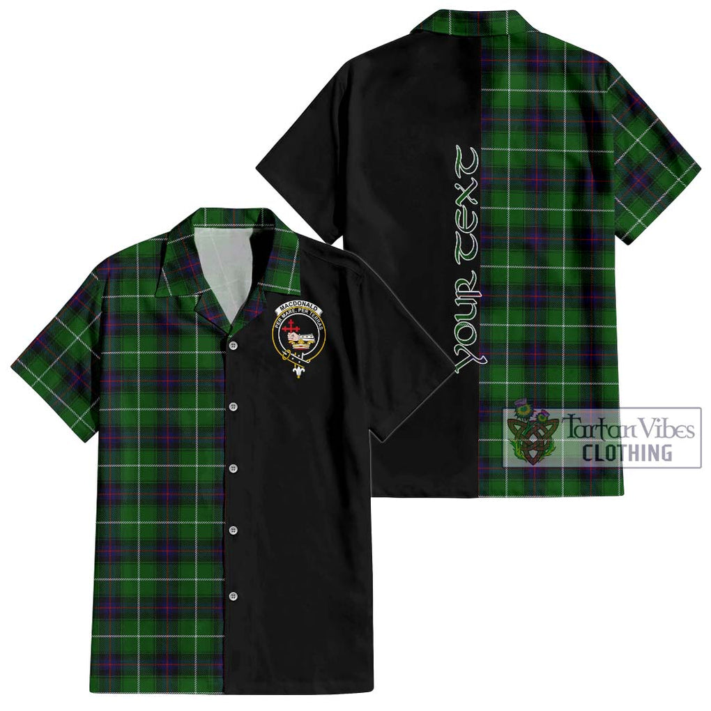 MacDonald of The Isles Tartan Short Sleeve Button Shirt with Family Crest and Half Of Me Style Kid - Tartanvibesclothing Shop