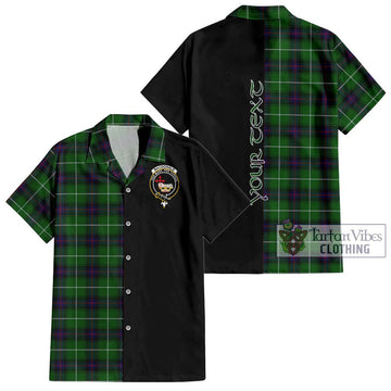 MacDonald of The Isles Tartan Short Sleeve Button Shirt with Family Crest and Half Of Me Style