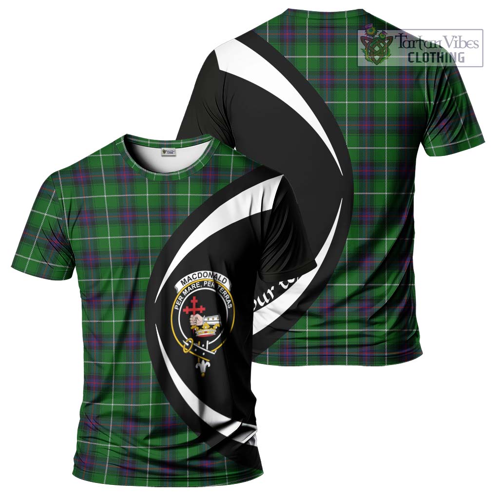 Tartan Vibes Clothing MacDonald of The Isles Tartan T-Shirt with Family Crest Circle Style