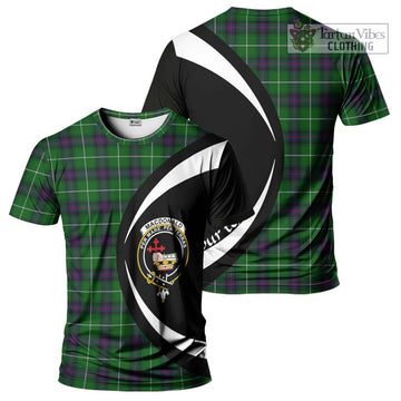 MacDonald of The Isles Tartan T-Shirt with Family Crest Circle Style