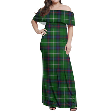 MacDonald of The Isles Tartan Off Shoulder Long Dress