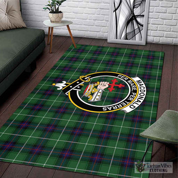 MacDonald of The Isles Tartan Area Rug with Family Crest