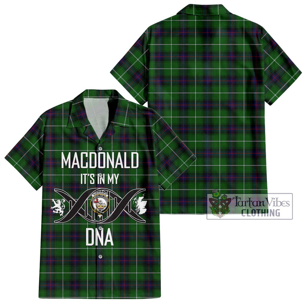 MacDonald of The Isles Tartan Short Sleeve Button Shirt with Family Crest DNA In Me Style Kid - Tartanvibesclothing Shop