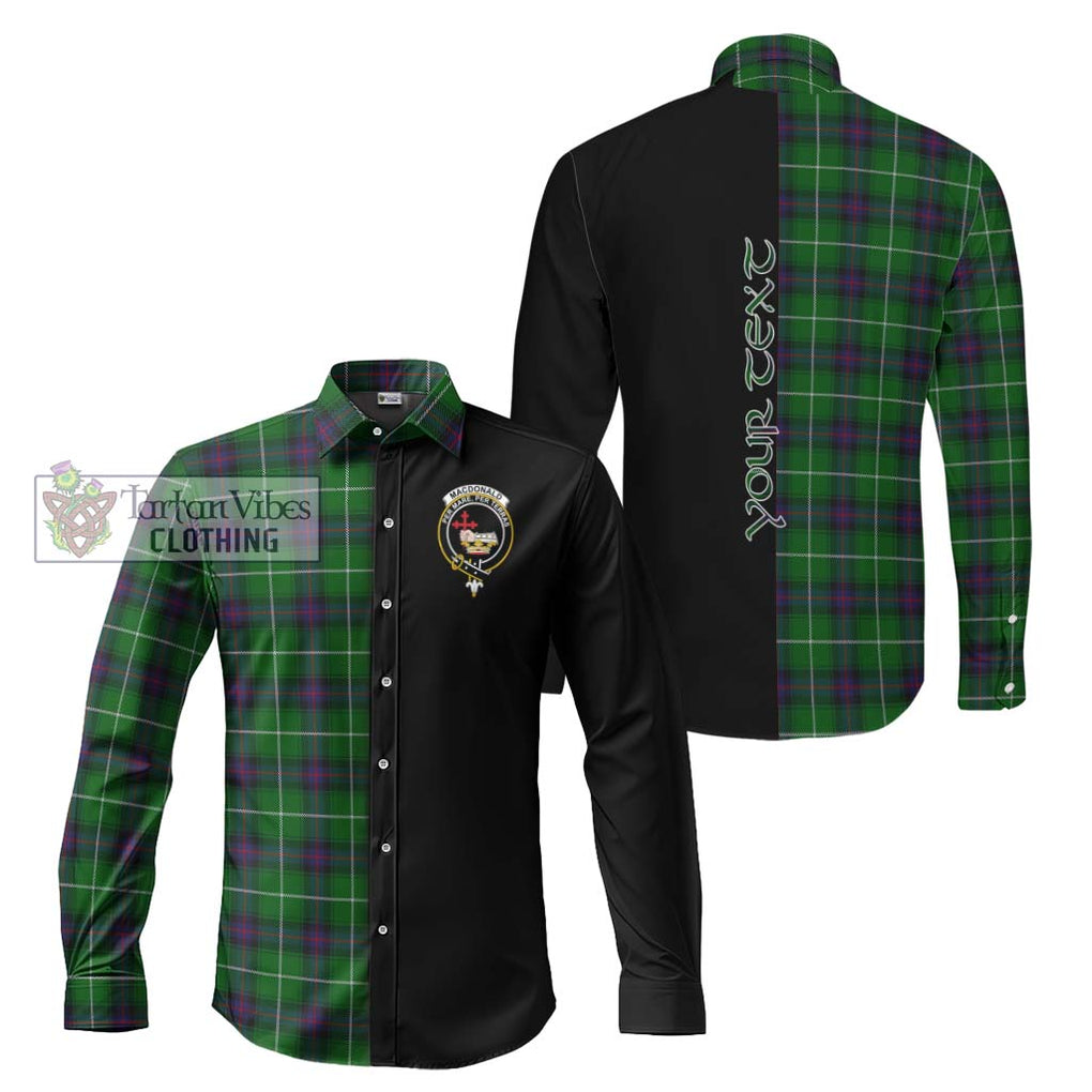 MacDonald of The Isles Tartan Long Sleeve Button Shirt with Family Crest and Half Of Me Style Men's Shirt S - Tartanvibesclothing Shop