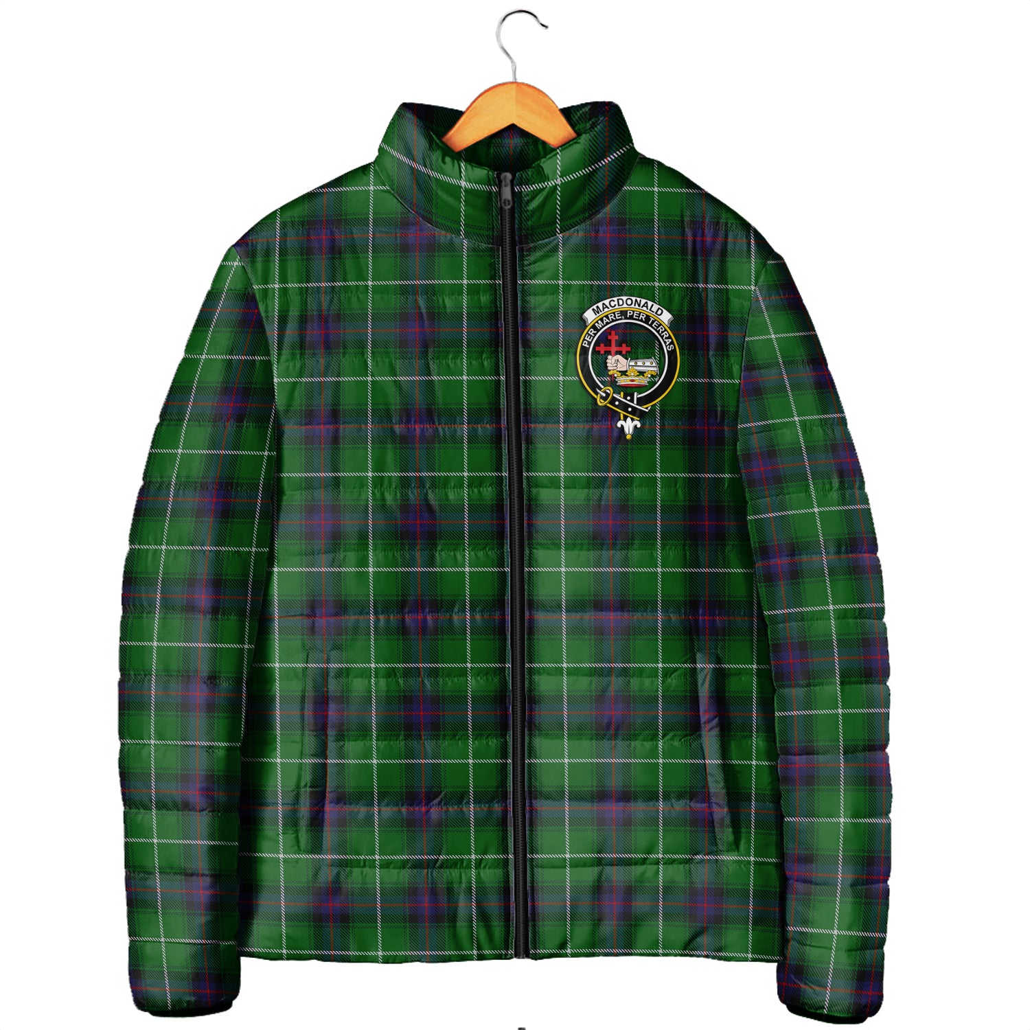 MacDonald of The Isles Tartan Padded Jacket with Family Crest Men's Padded Jacket - Tartan Vibes Clothing