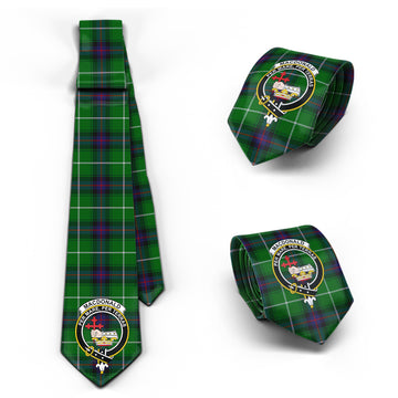 MacDonald of The Isles Tartan Classic Necktie with Family Crest