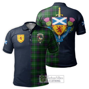 MacDonald of The Isles Tartan Polo Shirt Alba with Scottish Lion Royal Arm Half Style