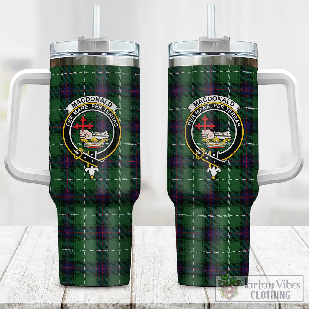 Tartan Vibes Clothing MacDonald of The Isles Tartan and Family Crest Tumbler with Handle