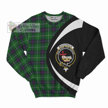 MacDonald of The Isles Tartan Sweatshirt with Family Crest Circle Style