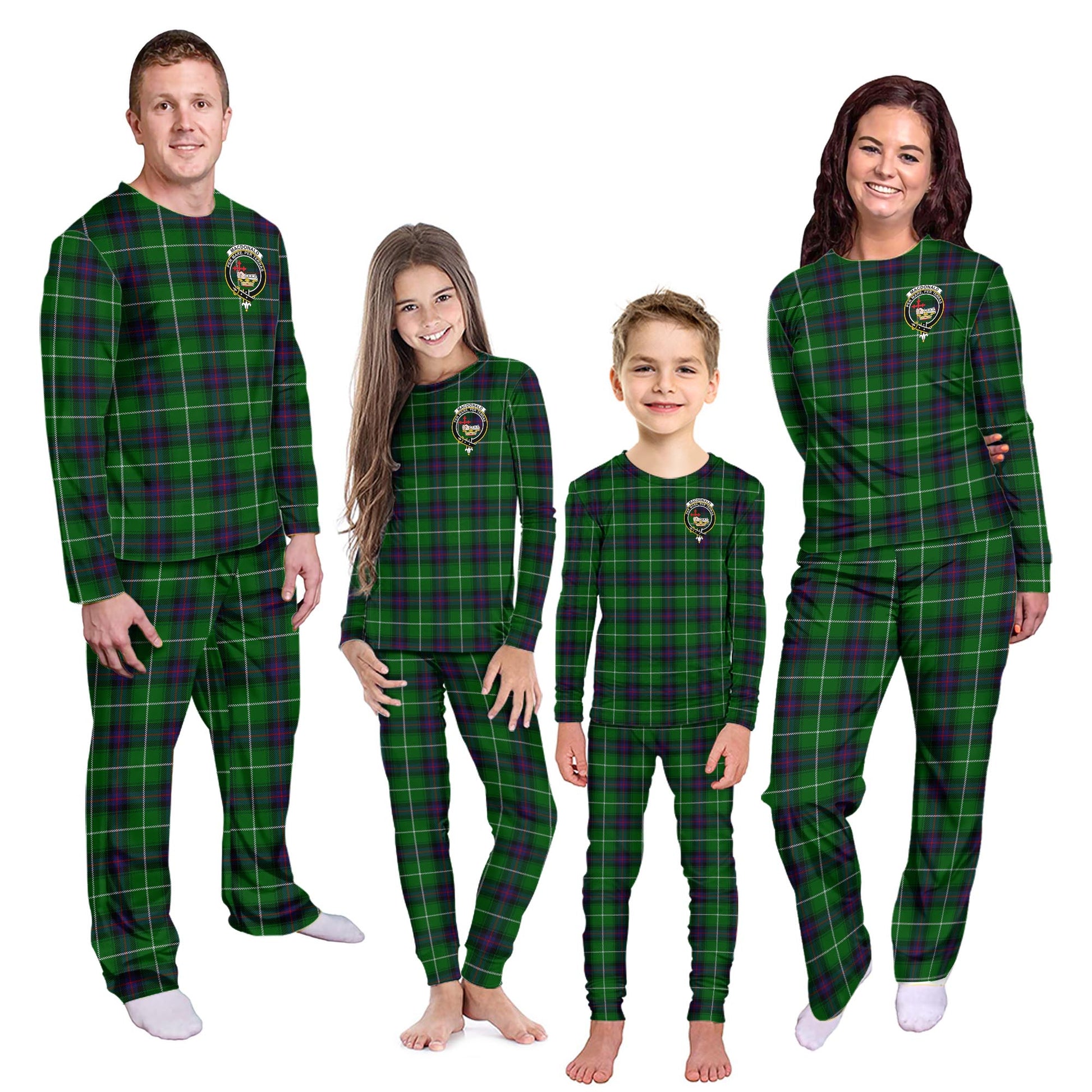 MacDonald of The Isles Tartan Pajamas Family Set with Family Crest - Tartanvibesclothing