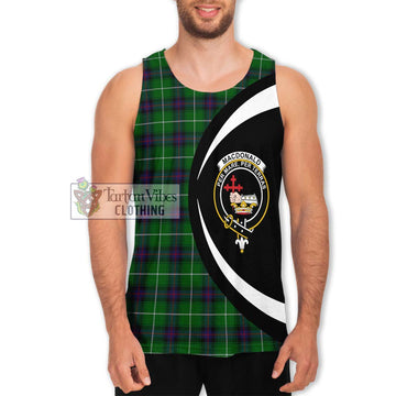 MacDonald of The Isles Tartan Men's Tank Top with Family Crest Circle Style