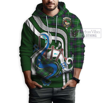 MacDonald of The Isles Tartan Hoodie with Epic Bagpipe Style