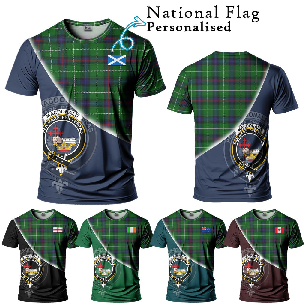 MacDonald of The Isles Tartan T-Shirt with Personalised National Flag and Family Crest Half Style Kid's Shirt - Tartanvibesclothing Shop