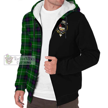 MacDonald of The Isles Tartan Sherpa Hoodie with Family Crest and Half Of Me Style