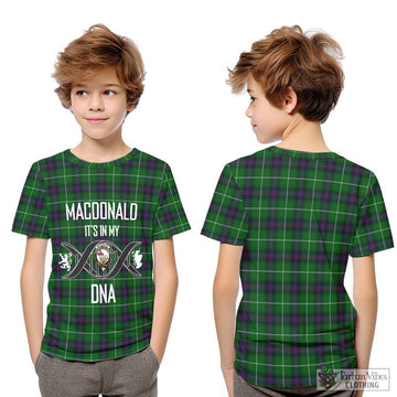 MacDonald of The Isles Tartan Kid T-Shirt with Family Crest DNA In Me Style