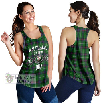 MacDonald of The Isles Tartan Women's Racerback Tanks with Family Crest DNA In Me Style