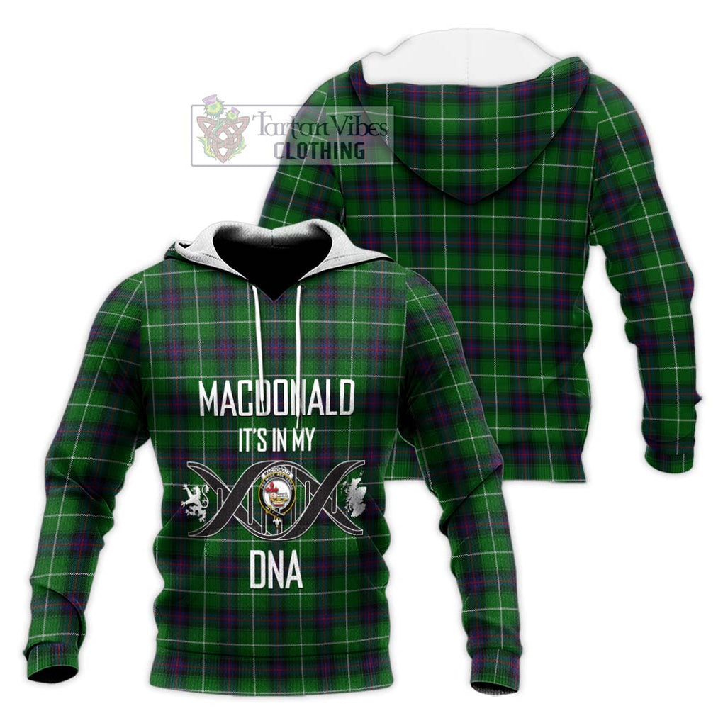 MacDonald of The Isles Tartan Knitted Hoodie with Family Crest DNA In Me Style Unisex Knitted Pullover Hoodie - Tartanvibesclothing Shop