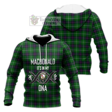 MacDonald of The Isles Tartan Knitted Hoodie with Family Crest DNA In Me Style