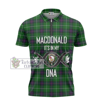 MacDonald of The Isles Tartan Zipper Polo Shirt with Family Crest DNA In Me Style