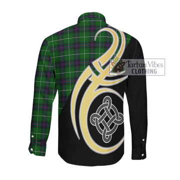 MacDonald of The Isles Tartan Long Sleeve Button Shirt with Family Crest and Celtic Symbol Style