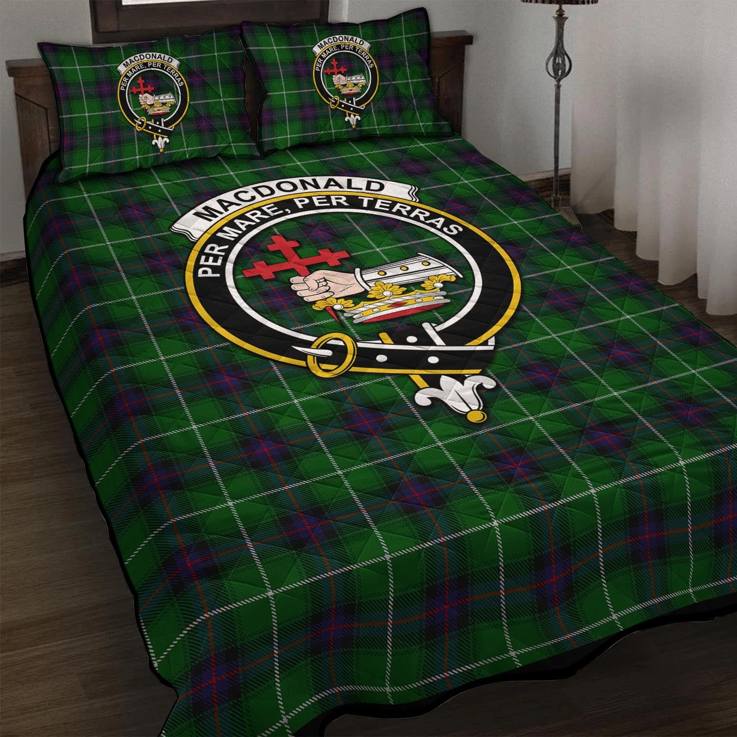 MacDonald of The Isles Tartan Quilt Bed Set with Family Crest - Tartan Vibes Clothing