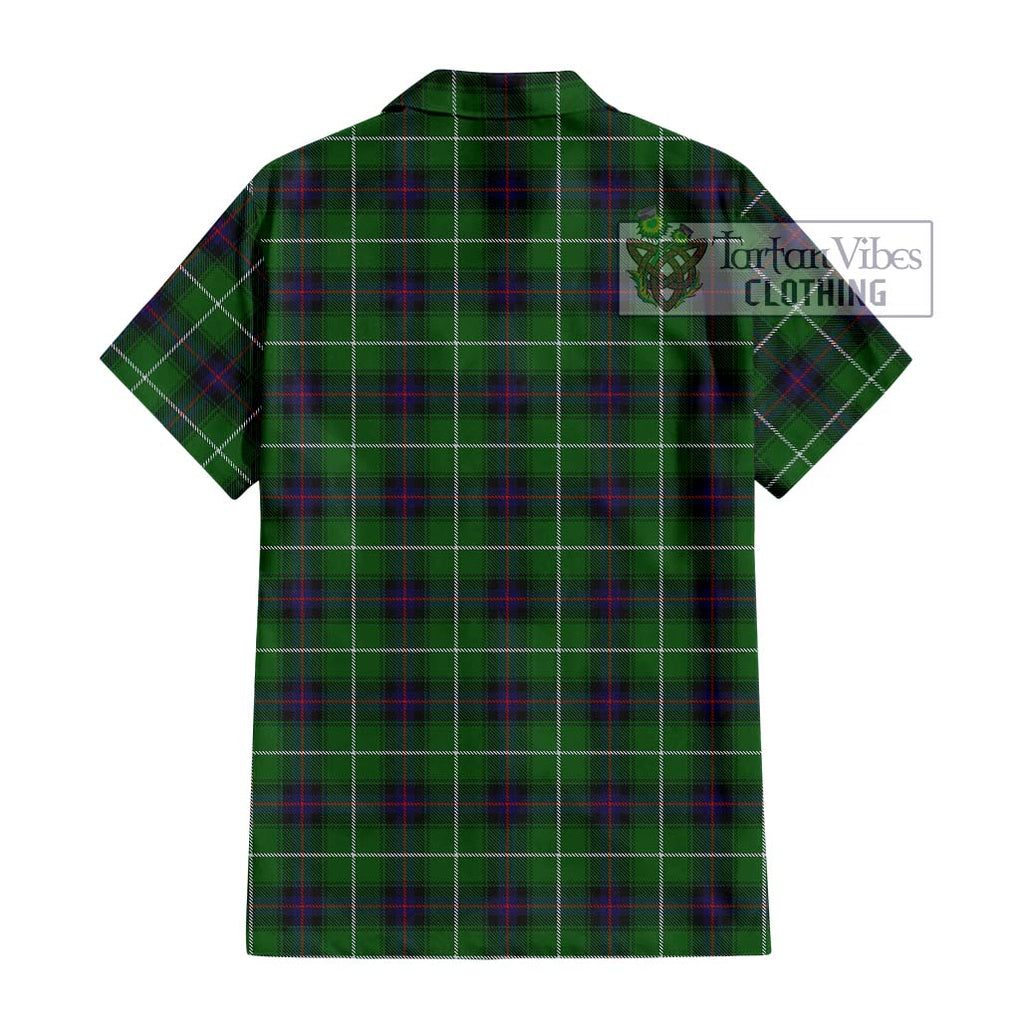 MacDonald of The Isles Tartan Short Sleeve Button Shirt with Family Crest DNA In Me Style - Tartanvibesclothing Shop