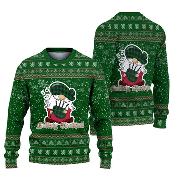 MacDonald of The Isles Clan Christmas Family Ugly Sweater with Funny Gnome Playing Bagpipes