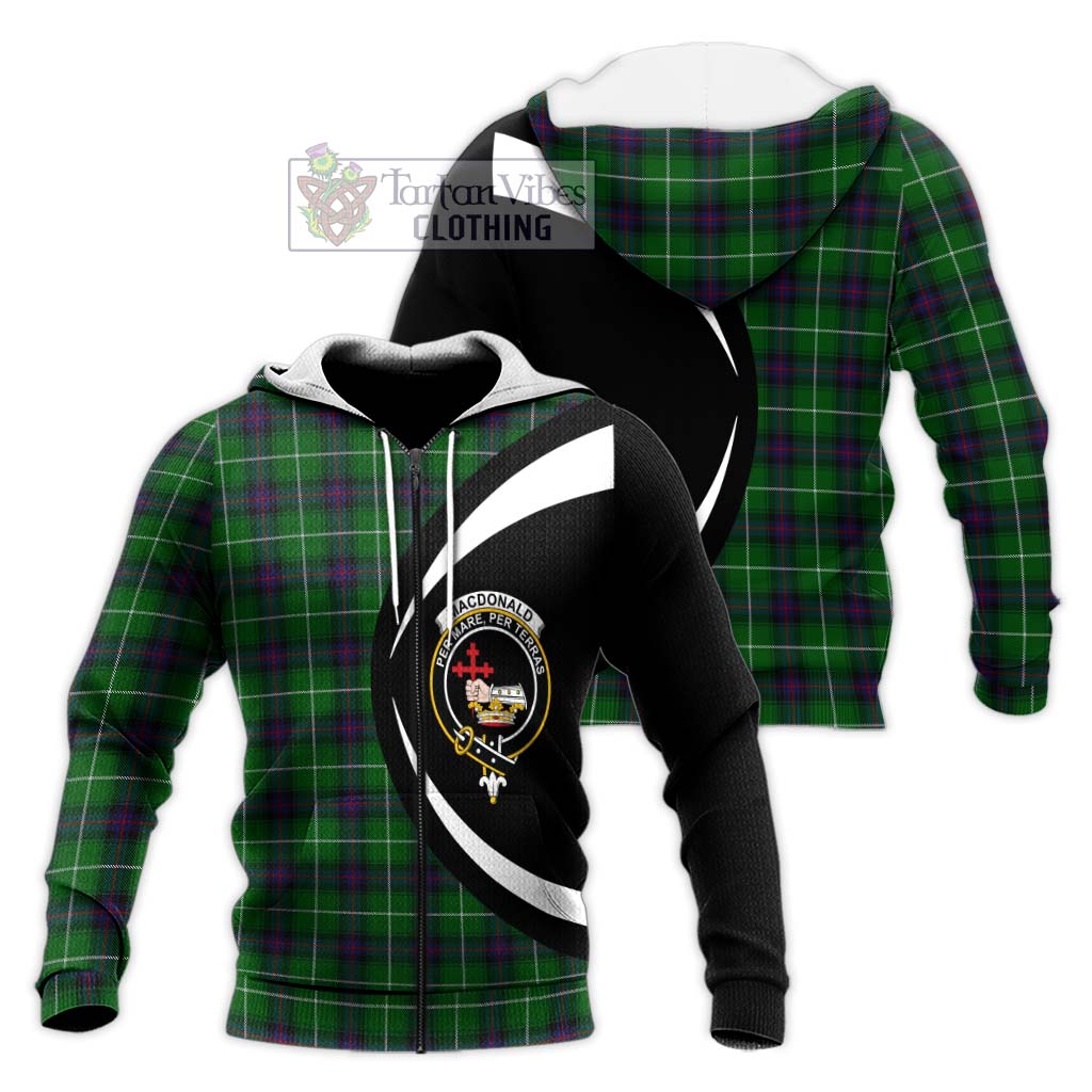 MacDonald of The Isles Tartan Knitted Hoodie with Family Crest Circle Style Unisex Knitted Zip Hoodie - Tartan Vibes Clothing