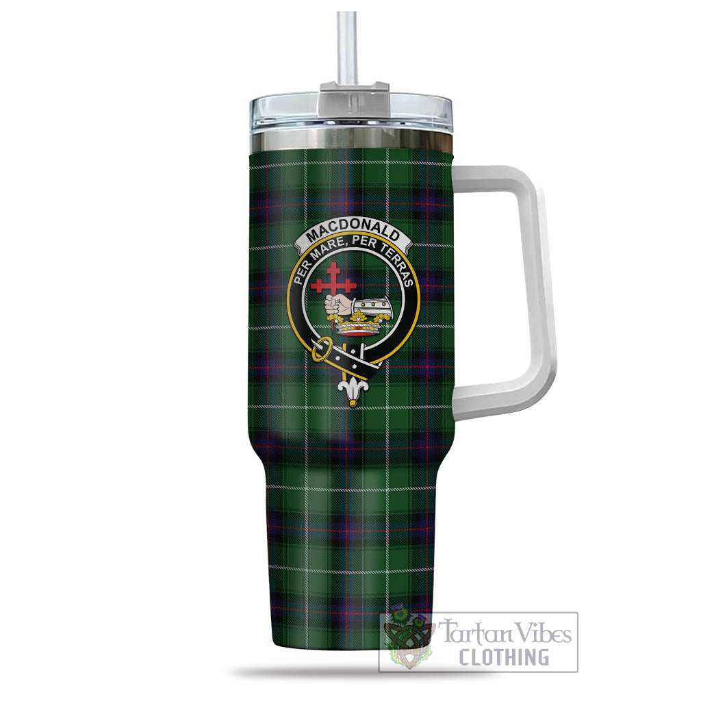 Tartan Vibes Clothing MacDonald of The Isles Tartan and Family Crest Tumbler with Handle