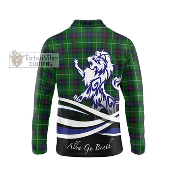 MacDonald of The Isles Tartan Long Sleeve Polo Shirt with Alba Gu Brath Regal Lion Emblem