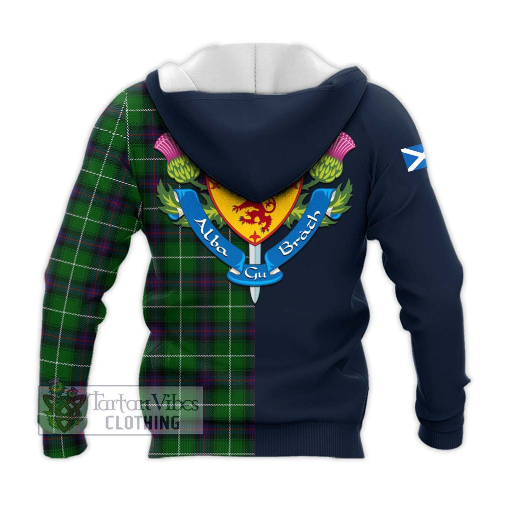 Tartan Vibes Clothing MacDonald of The Isles Tartan Knitted Hoodie with Scottish Lion Royal Arm Half Style