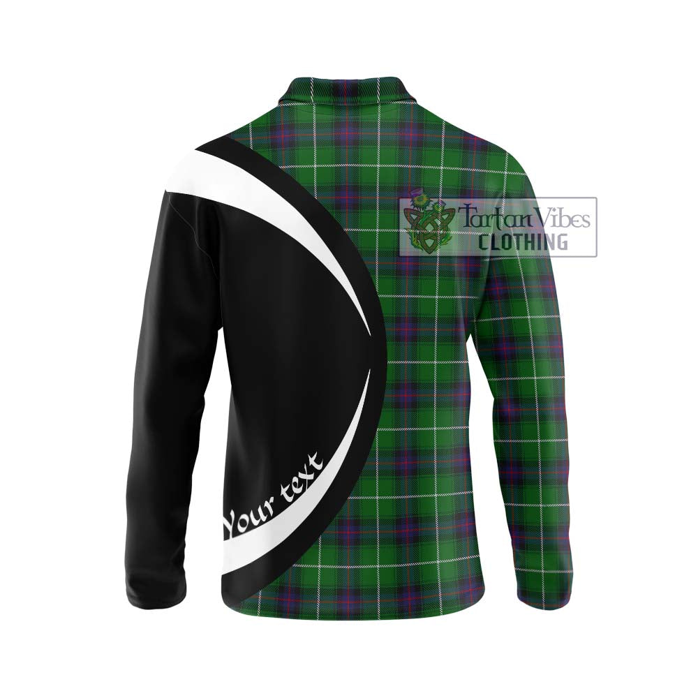 MacDonald of The Isles Tartan Long Sleeve Polo Shirt with Family Crest Circle Style - Tartan Vibes Clothing