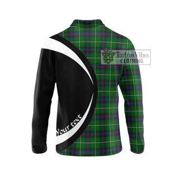 MacDonald of The Isles Tartan Long Sleeve Polo Shirt with Family Crest Circle Style