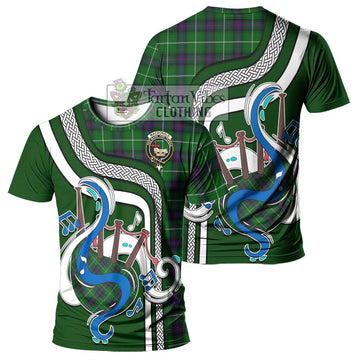 MacDonald of The Isles Tartan T-Shirt with Epic Bagpipe Style