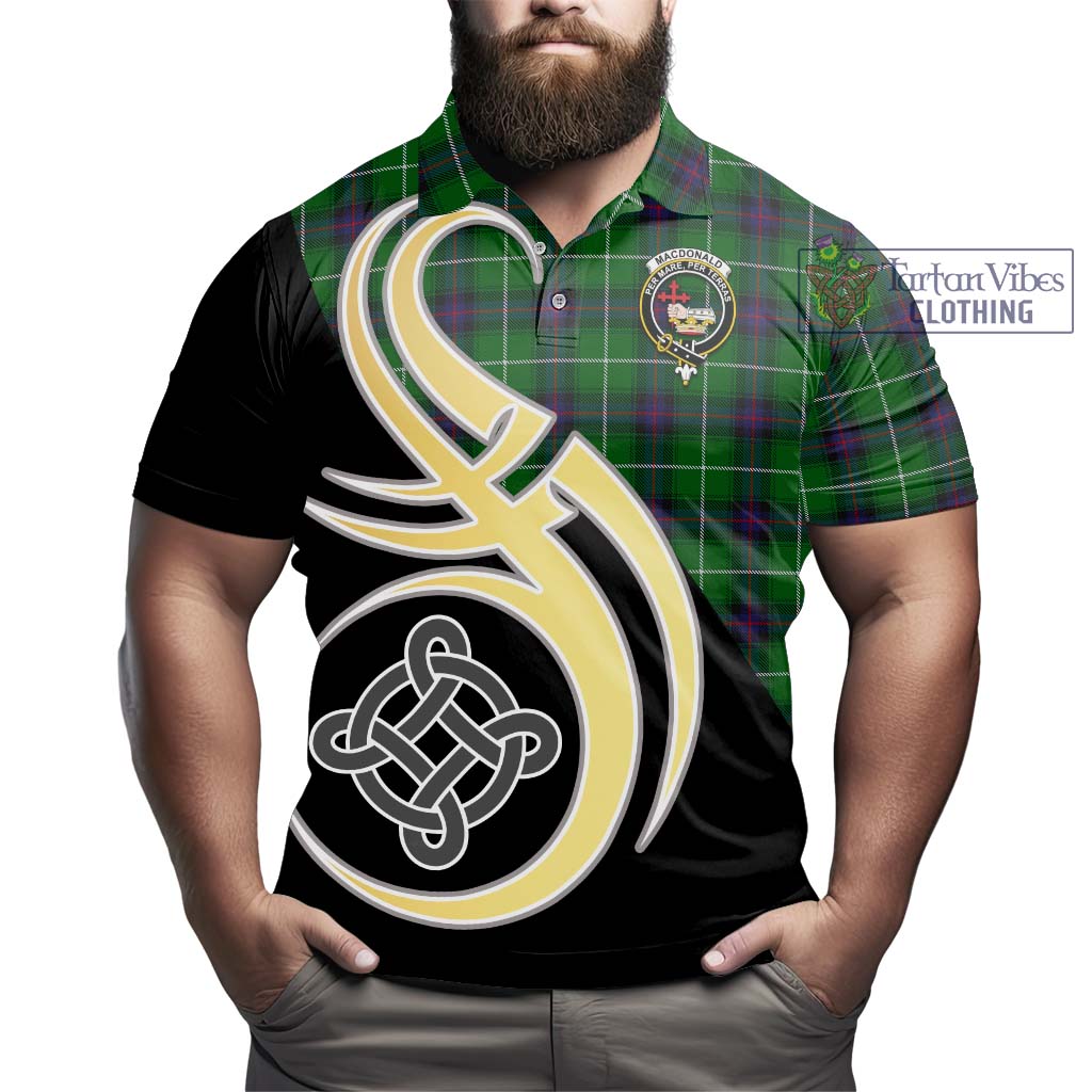 MacDonald of The Isles Tartan Polo Shirt with Family Crest and Celtic Symbol Style - Tartan Vibes Clothing