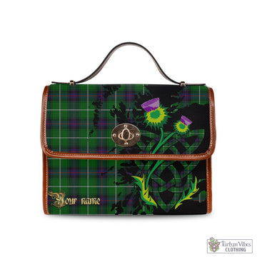 MacDonald of The Isles Tartan Waterproof Canvas Bag with Scotland Map and Thistle Celtic Accents