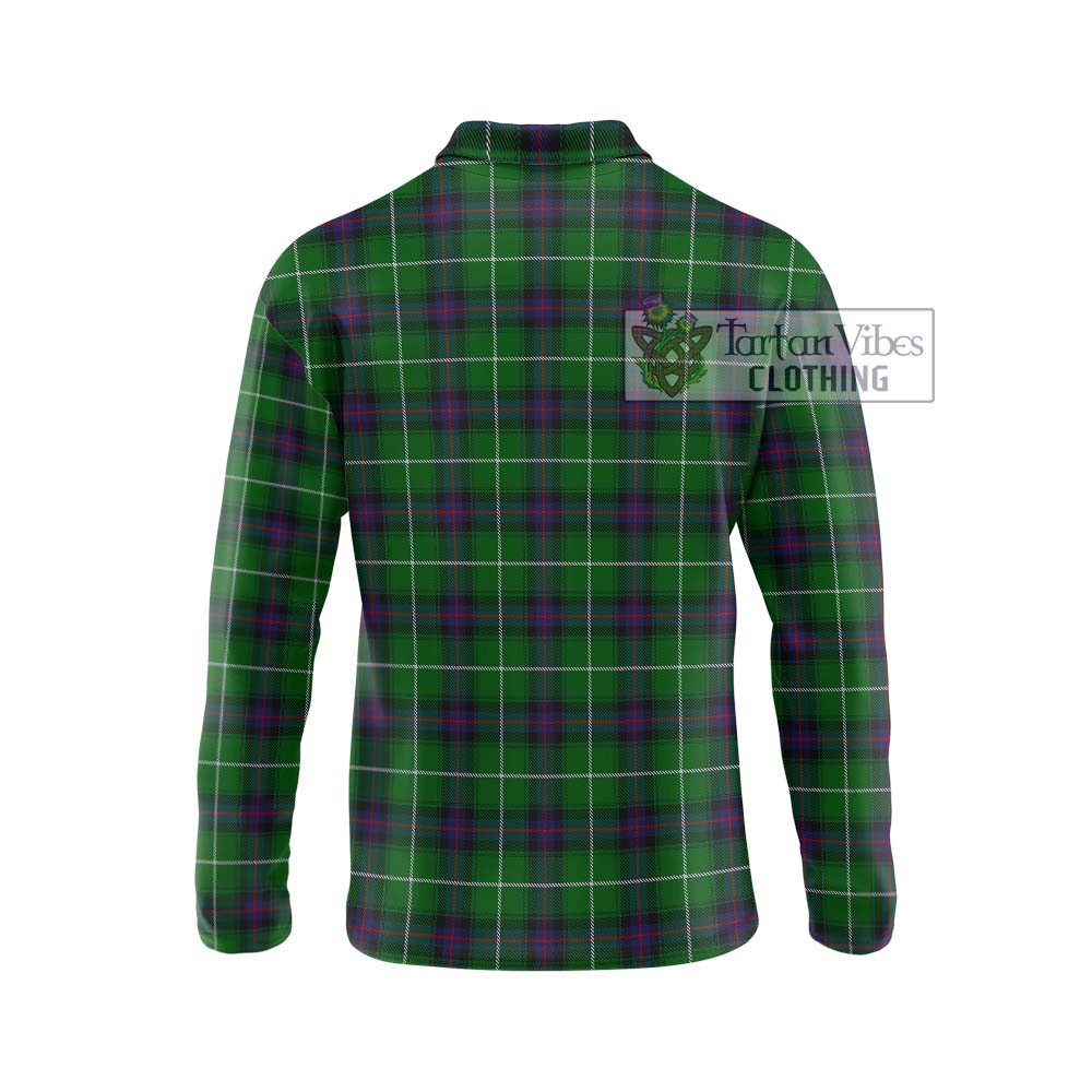 MacDonald of The Isles Tartan Long Sleeve Polo Shirt with Family Crest DNA In Me Style - Tartanvibesclothing Shop