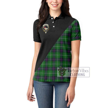 MacDonald of The Isles Tartan Women's Polo Shirt with Family Crest and Military Logo Style