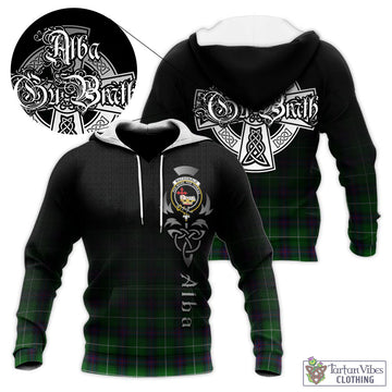 MacDonald of The Isles Tartan Knitted Hoodie Featuring Alba Gu Brath Family Crest Celtic Inspired