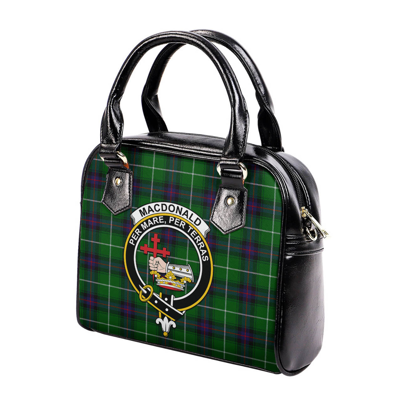 MacDonald of The Isles Tartan Shoulder Handbags with Family Crest - Tartanvibesclothing