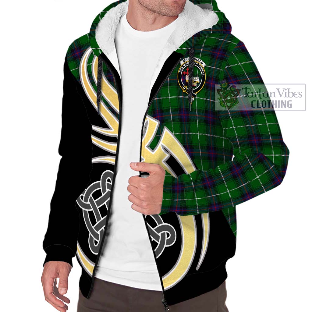 MacDonald of The Isles Tartan Sherpa Hoodie with Family Crest and Celtic Symbol Style - Tartan Vibes Clothing